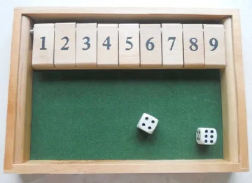 Terrific Shut the Box Traditional Family Wooden Board Gift Game Set