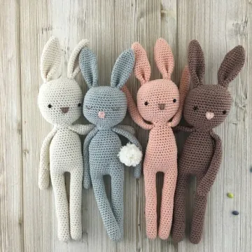 Custom Stuffed Animal Crochet Animal Toy Knit Bunny Crochet Toy Handmade Wholesale Baby Toys Crochet