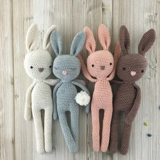 Custom Stuffed Animal Crochet Animal Toy Knit Bunny Crochet Toy Handmade Wholesale Baby Toys Crochet