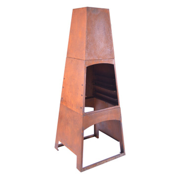 Corten Steel Extra Large Outside Fireplace Cast Iron Wood Firepit Heaters Chimney Fire Pit