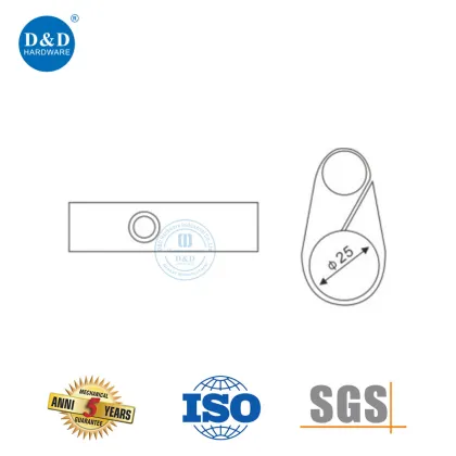 SUS Frameless Glass Sliding Door Hardware Door Stopper