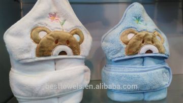 Best quality and super soft 100% cotton baby poncho hooded towel