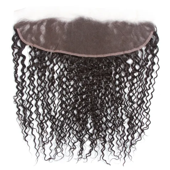Fast Shipping 10A 13x4 Swiss Lace Natural Color 100% Brazilian Virgin Human Hair Jerry Curly 10"-20" Lace Frontal