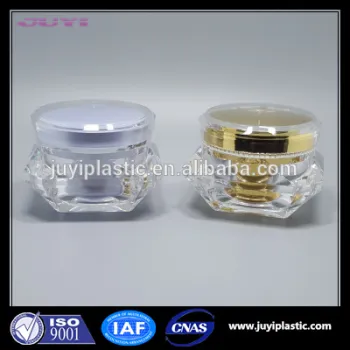 Colored Diamond Shape Plastic Acrylic Cosmetic Jar, Luxury Skin Care Plastic Cosmeitc Cream Jar White Color 15g 30g 50g