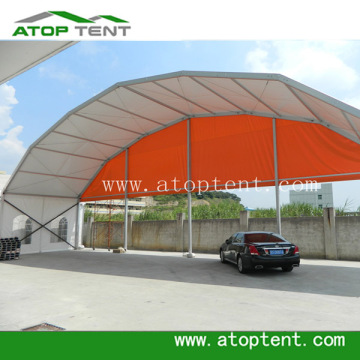 Dome top tent for industry storage with panel wall