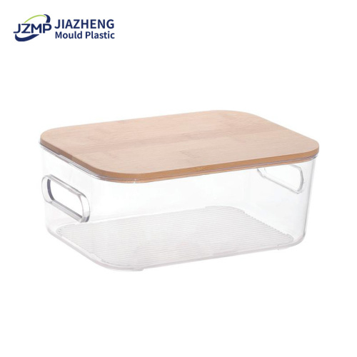 Bamboo Lid Container Clear Storage Box Pantry Bin