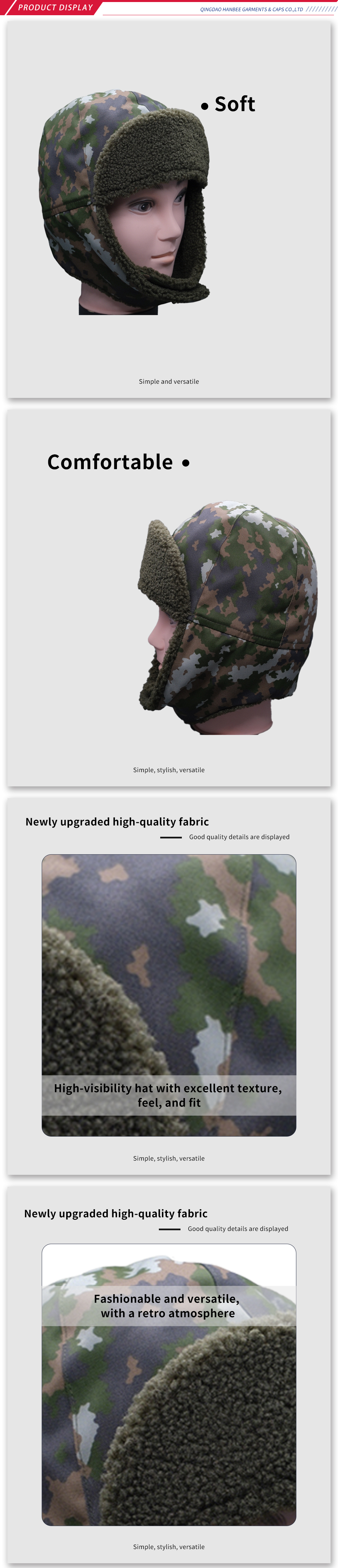 Military Style Camouflage Winter Headwear