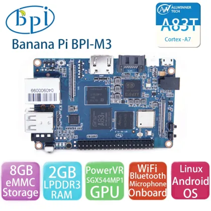 BPI-M3 Development Board: Allwinner A83T Octa-core 1.8GHz with 8GB EMMC