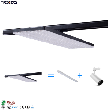 Kaliteli Mağaza Aydınlatma: RA90 Dönebilir Track Panel Işığı Elmaslı Optik Lens - 160lm/W, Ayarlanabilir Watt