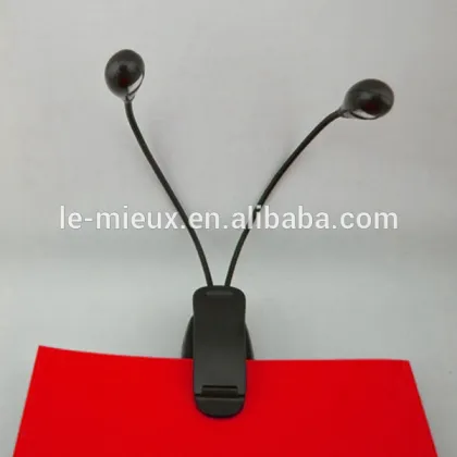 2 LEDs Book Clip Light Flexible Book Clip Light