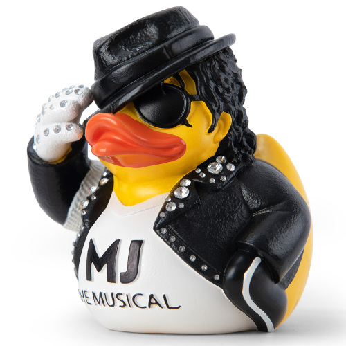 Michael Jackson Duck Figurine, White Glove Design with Rhinestones, Decorative Collectible, 3.14 x 2.75 x 2.75 inches