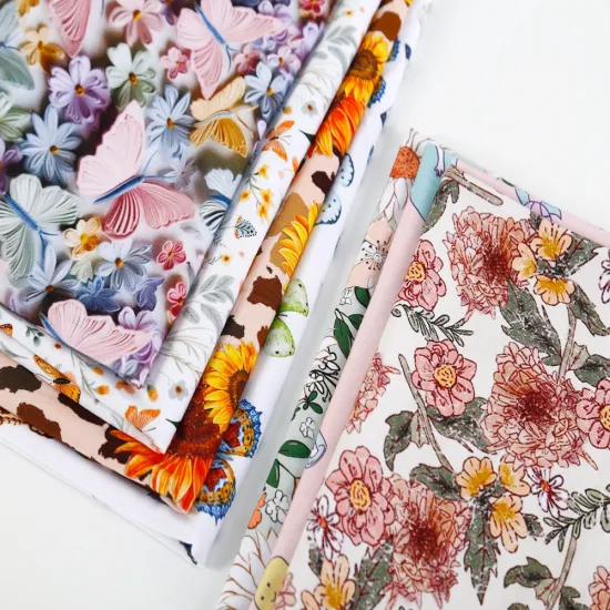 Custom Design Digital Print Bamboo Spandex Knitting Fabric 240gsm