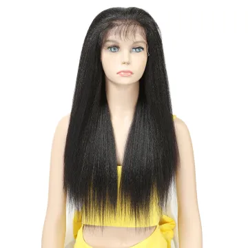 Yaki Straight Long 26 Inch Lace Wigs With Baby Hair Heat Resistant Fiber  For Black Women Synthetic Lace Front Wigs