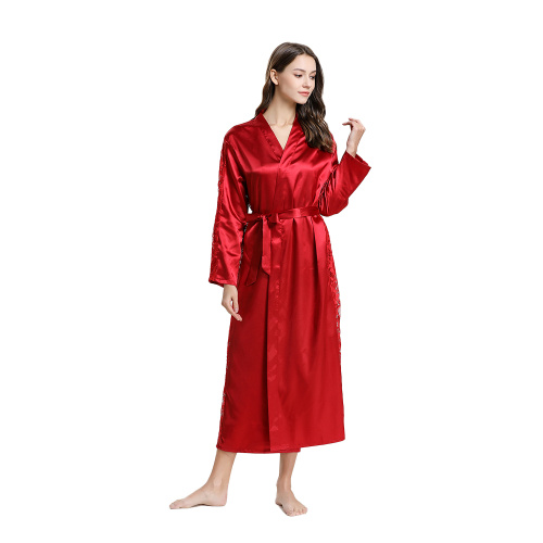 New fashion red silk pajamas for women