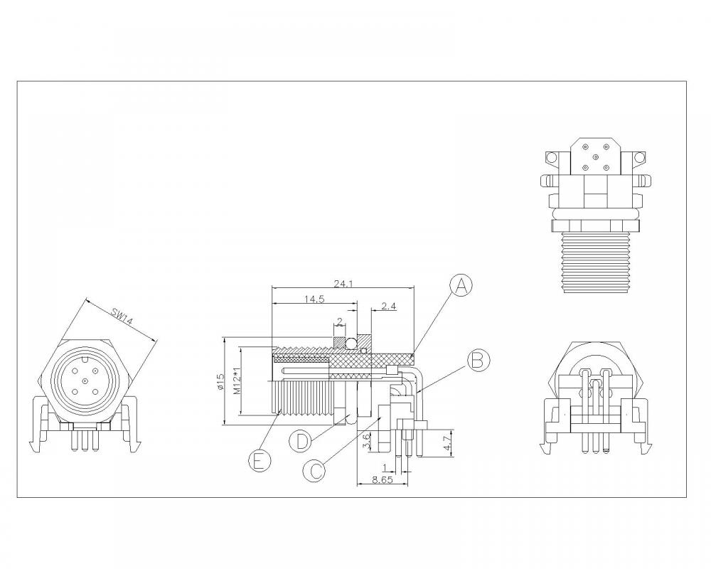 M1202 A 5p M 006 M12 5p Male Waterproof Board Side A Code Dip 90 Jpg