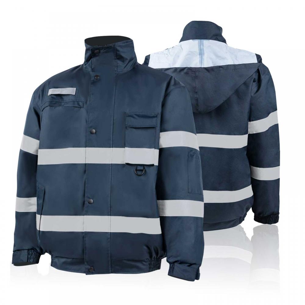 Ansi Hi Vis Vis Construction Work Jacket na Marinha