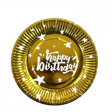 Plato de papel de festa feliz aniversário
