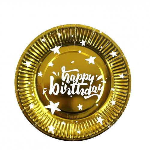 Placa de papel de fiesta feliz cumpleaños