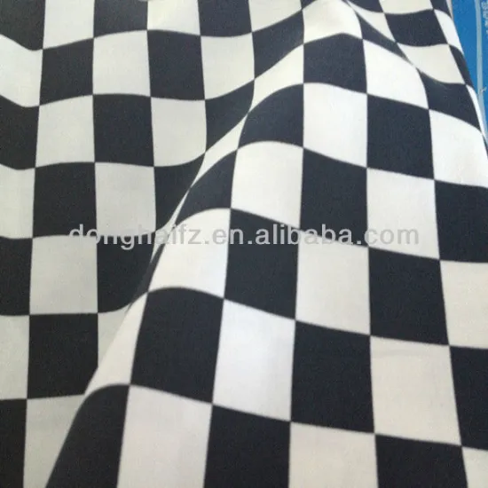 white and black plaid pattern 100% cotton printed twill fabric