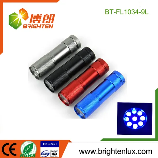 Factory Wholesale Multi-color Cheap Price Aluminum Handheld Multiple Use 365nm-395nm 9 led uv Flashlight