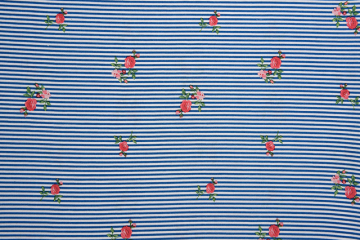 Blue Stripes Hot Sales Blumenmuster bedruckte Stoffe
