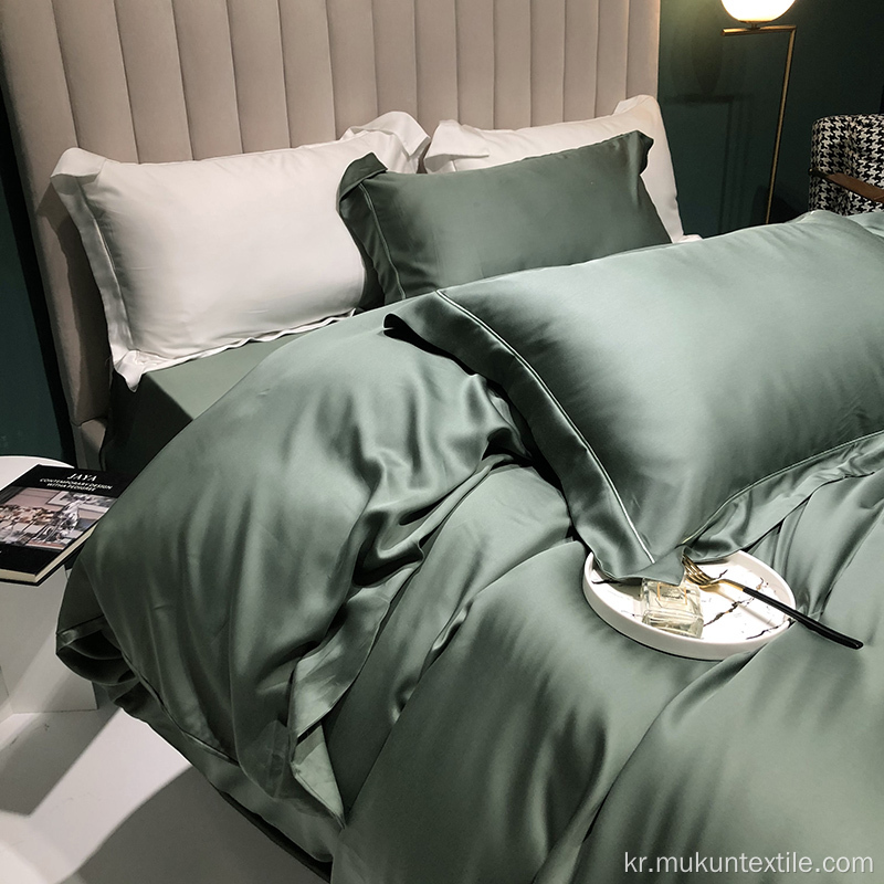 퀸 사이즈 100 % Lyocell Tencel Bedsheet 침구 세트