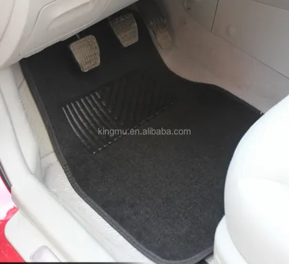 4PCS Universal Carpet Car Mats with Rubber Pads