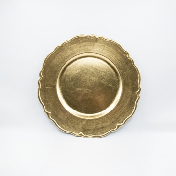 Wholesale 13'' Cheap Plastic Gold Silver Round Wedding Beaded Chargers Plates 33cm - Custom Print