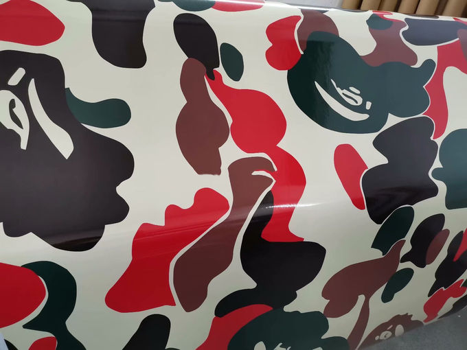 8mil Digital Camouflage Vinyl Wrap, kalenderer rot und schwarzer Camo -Autoverpackung 2