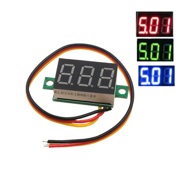 0.36 นิ้ว DC 4.5-30V 3 หลักจอแสดงผล Voltmeter Mini LED แรงดันไฟฟ้าดิจิตอลดิจิตอล