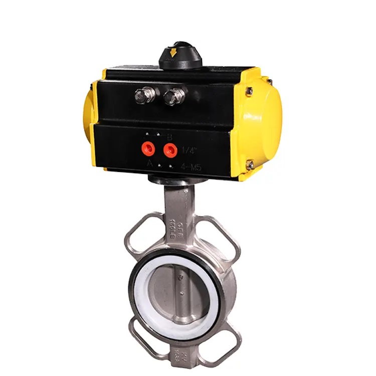 Rubber Seat Double Acting Pneumatic Butterfly Valve