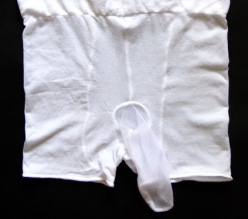 Custom Sexy Men Nylon Silk Brief with Penis Cover