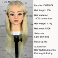 Cap de manechin blond păr lung păr uman frizer