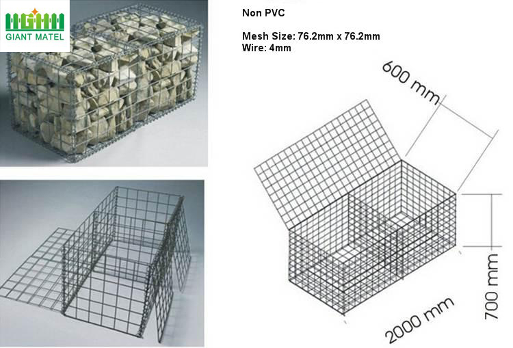 Hot Dip Galvanized Welded Gabion Box Mesh Basket