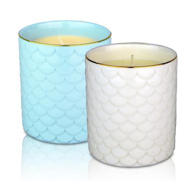 Candele di soia ceramica di lusso del profumo personalizzato