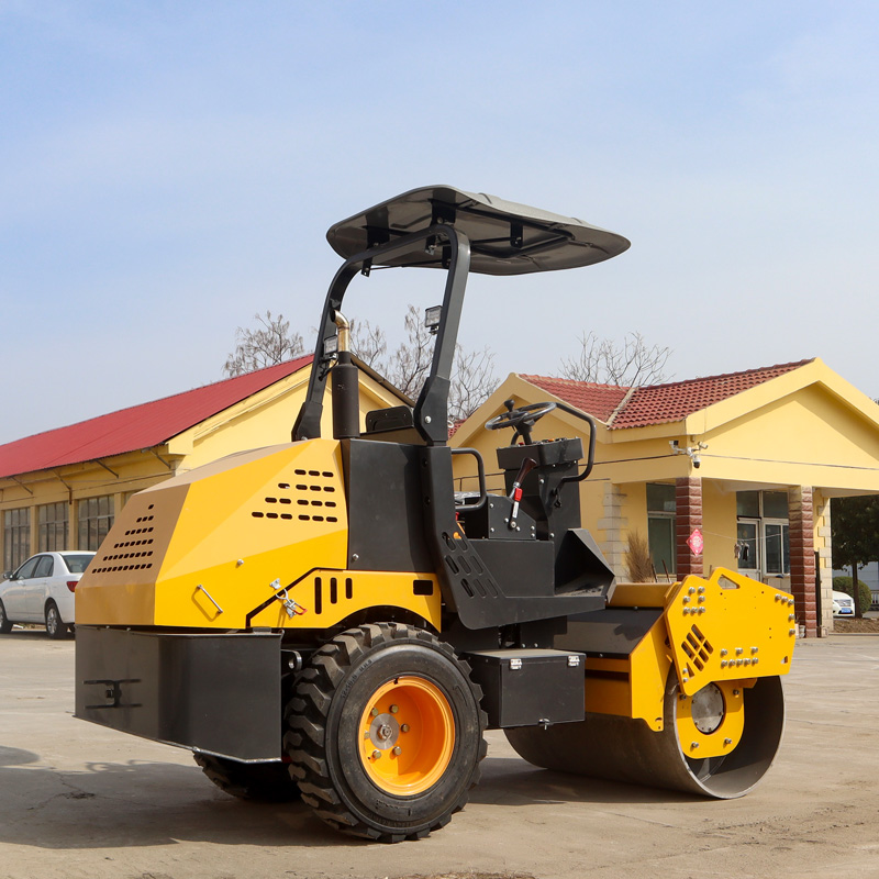 Mini Construction Compactor 4 Ton Vibratory Mini Road Construction Equipment - Double Drum ...
