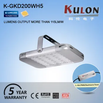 PC Lens 115lm/w 3-Step Dimming 200w ul led high bay light