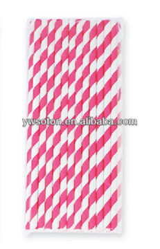 red stripe paper drinking straws