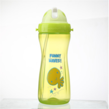 Bērnu drošībai paredzēta dzeramo salmu pudele XL