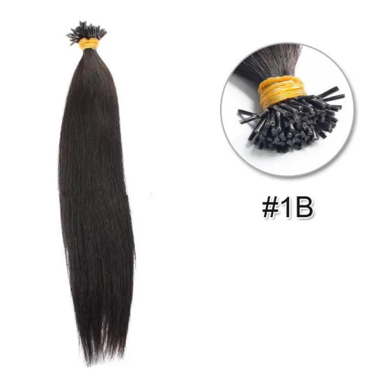 Natural Peruvian Remy Pre-Bonded Hair Extensions 100 Strands Human Virgin Hair I Tip Keratin Hair Extensions On Sale