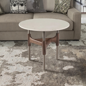 Customized Modern Luxury Marble Coffee Table with Metal Set