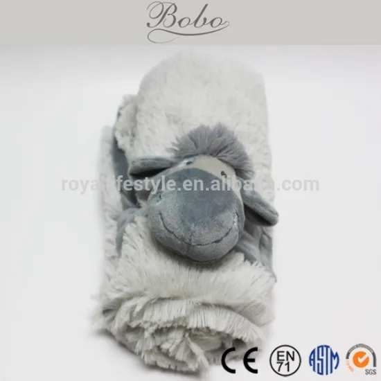 High Quality Long Fur Plush Animal Cow Blanket for Kids