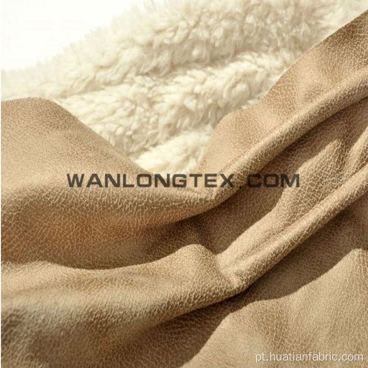 Tecido de camurça falso lã berbere ligada para vestuário