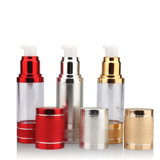 Gold and Silver Airless Bottle for Cosmetic Packaging