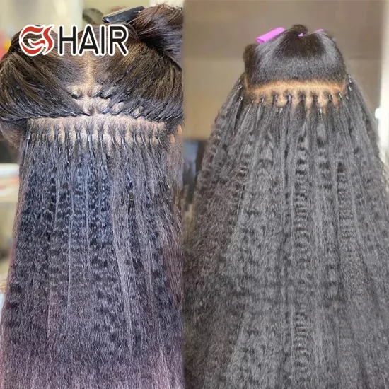 GS Wholesale 100% Virgin Raw European Unprocessed I-Tip Keratin Hair Extensions