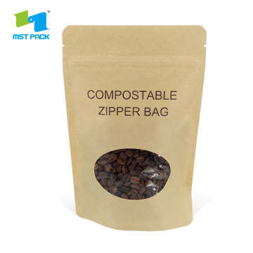 Kraft Paper Compostable Biodegradable Sacos com janela