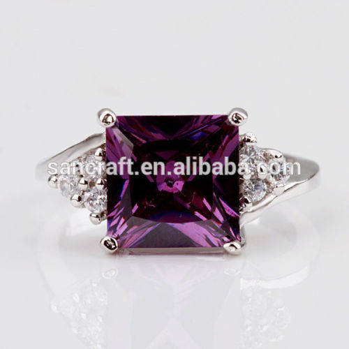 2014 Hot Fashion Purple Diamond Engagement Ring , Charm And Cheap 925 Silver China CZ Rings