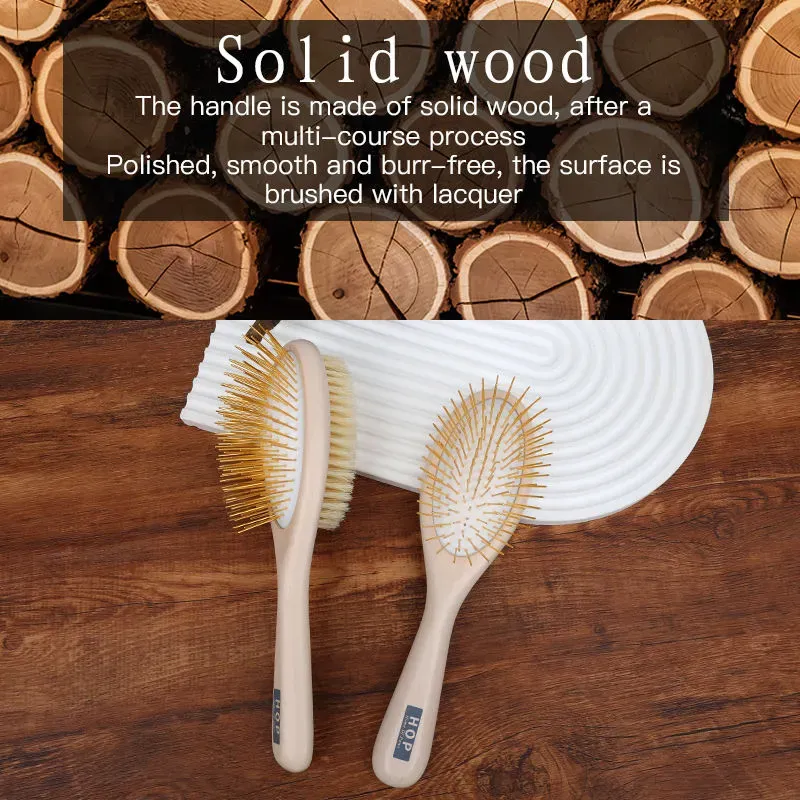 Custom Logo Wooden Pet Grooming Brush