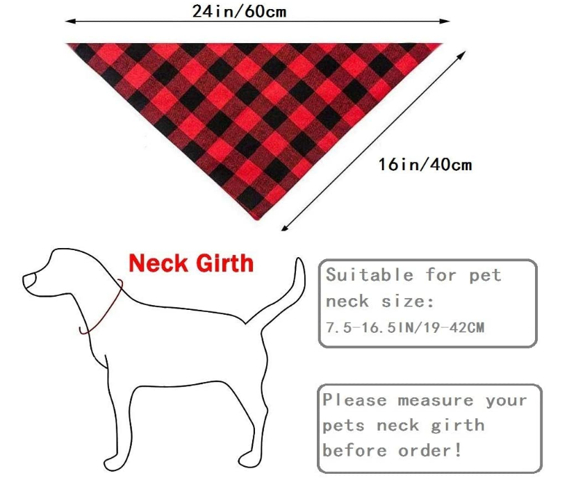 Dog Bandana Pet Scarf Classic Plaid