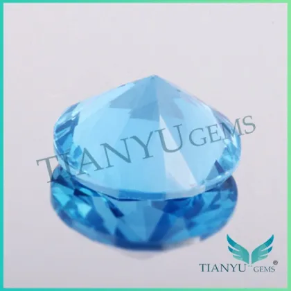 119# D-sapphire blue round nano spinel chrysocolla chalcedony gemstone for clothes